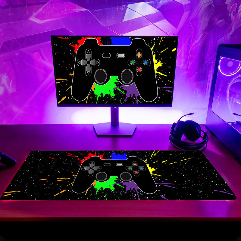 Tampă de mouse Pad de birou Covor de mouse extins 31,5x11,8 inci Tastatură mare de computer Covoraș de birou Tampă de birou cu bază anti-alunecare și margine cusută