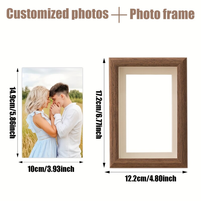 Rame foto personalizate din lemn, ornamente pentru rame foto personalizate, cadouri simple de sărbători în interior, comemorează amintirile prețioase