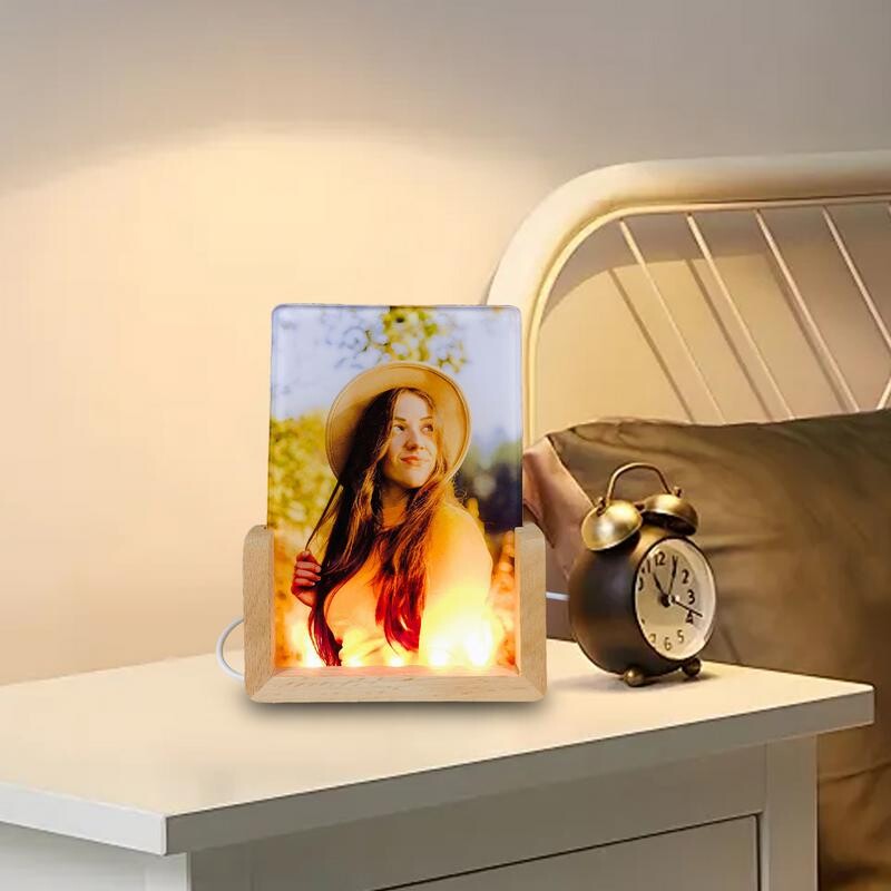 Sublimare Acrilic Blank Sublimare Foto Blanks 3D Noapte LED Lumină Baza lămpii Transfer termic Acrilic Cadru foto Decor