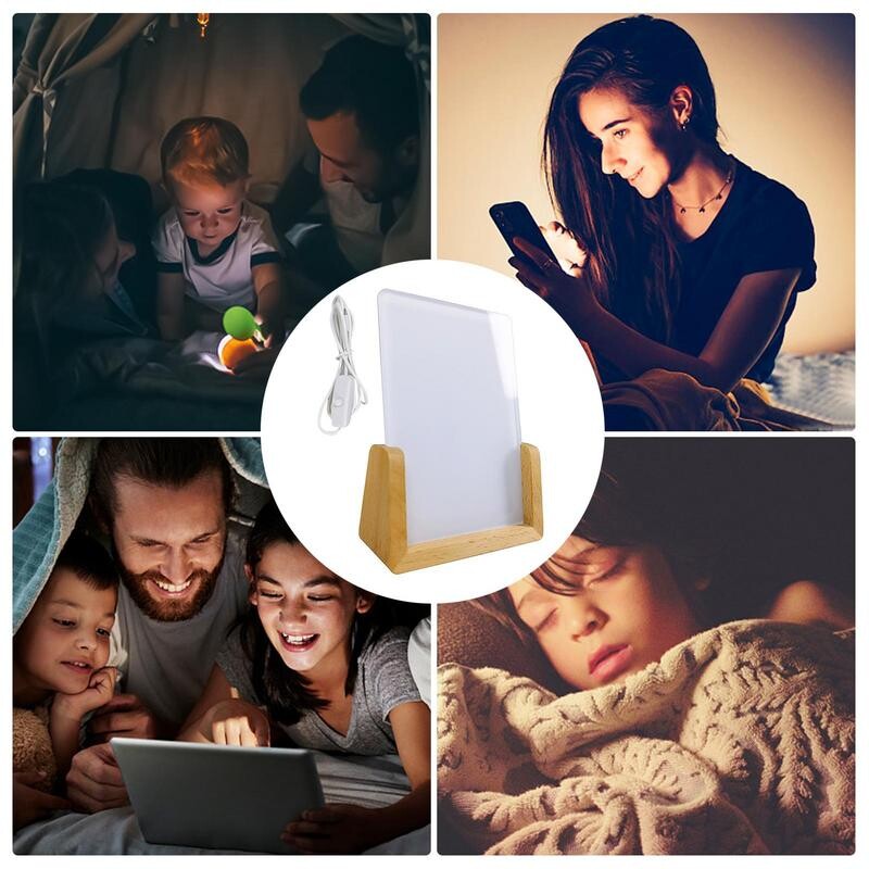 Sublimare Acrilic Blank Sublimare Foto Blanks 3D Noapte LED Lumină Baza lămpii Transfer termic Acrilic Cadru foto Decor