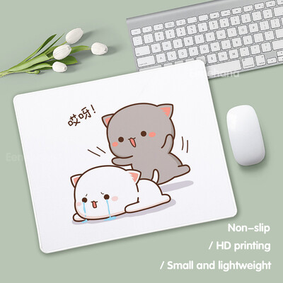 Tampă de mouse mic Anime Peach Mochi Cat Cartoon Gamer Tastatură de birou Covorașă Kawaii Mini Mouse Pad anti-alunecare Covorașe de protecție pentru birou