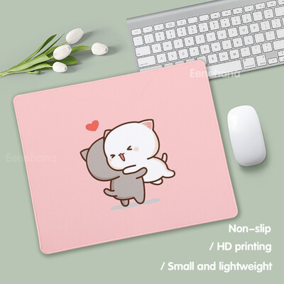 Tampă de mouse mic Anime Peach Mochi Cat Cartoon Gamer Tastatură de birou Covorașă Kawaii Mini Mouse Pad anti-alunecare Covorașe de protecție pentru birou