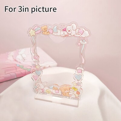 Suport pentru cărți foto acrilice Kawaii Rama foto Kpop Suport pentru cărți foto Idol de birou Afișare carduri foto Organizator de cărți foto Ornament