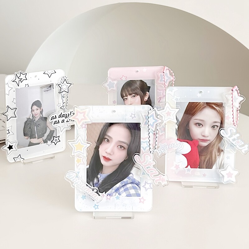 Suport pentru cărți foto acrilice Kawaii Rama foto Kpop Suport pentru cărți foto Idol de birou Afișare carduri foto Organizator de cărți foto Ornament