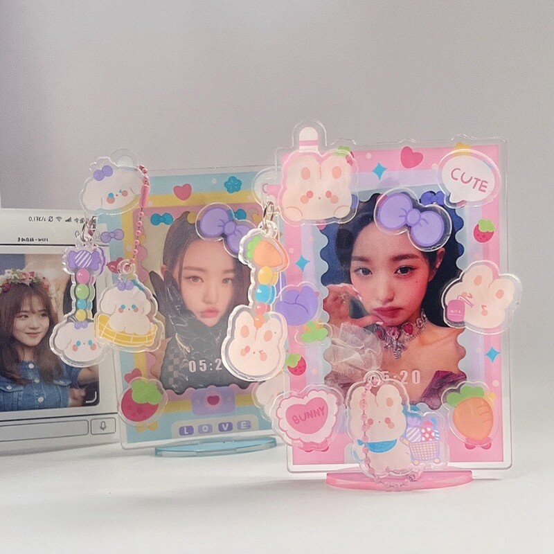 Suport pentru cărți foto acrilice Kawaii Rama foto Kpop Suport pentru cărți foto Idol de birou Afișare carduri foto Organizator de cărți foto Ornament