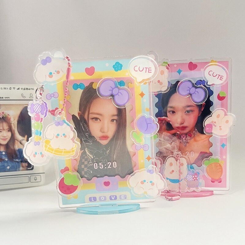 Suport pentru cărți foto acrilice Kawaii Rama foto Kpop Suport pentru cărți foto Idol de birou Afișare carduri foto Organizator de cărți foto Ornament