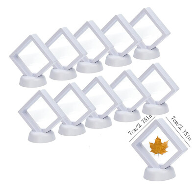 Cutie de afișare 10 buc. Cadru plutitor 3D Suport de prezentare pentru bijuterii Cutie cadou cu umbră Suport pandantiv cu inel Bijuterii Cutie de prezentare din piatră