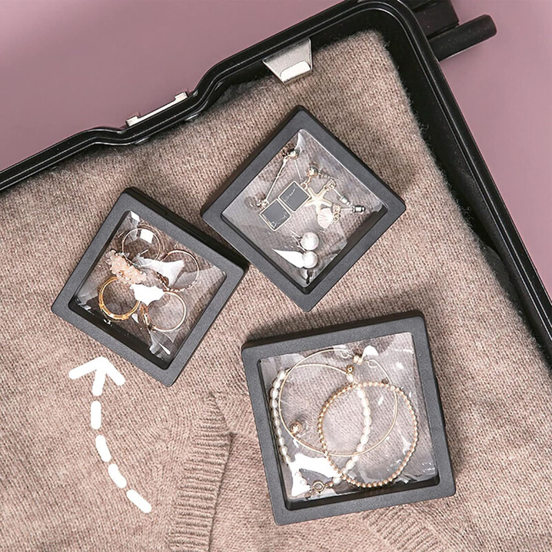 Cutie de afișare 10 buc. Cadru plutitor 3D Suport de prezentare pentru bijuterii Cutie cadou cu umbră Suport pandantiv cu inel Bijuterii Cutie de prezentare din piatră