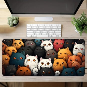 Large Gaming Mouse Pad XXL Cute Cats Αντιολισθητικό Καουτσούκ Big New Mousepad Gamer Υπολογιστής Laptop Office Keyboard Mat Extend Desk Pads