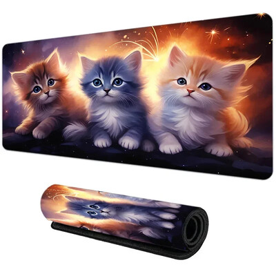 Tampă de mouse mare pentru jocuri XXL Pisici drăguțe din cauciuc Anti-alunecare Tampă de mouse mare nouă pentru jocuri, computer, laptop, birou, tastatură, tampoane extensibile pentru birou