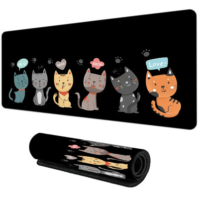 Tampă de mouse mare pentru jocuri XXL Pisici drăguțe din cauciuc Anti-alunecare Tampă de mouse mare nouă pentru jocuri, computer, laptop, birou, tastatură, tampoane extensibile pentru birou