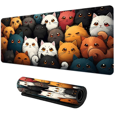 Tampă de mouse mare pentru jocuri XXL Pisici drăguțe din cauciuc Anti-alunecare Tampă de mouse mare nouă pentru jocuri, computer, laptop, birou, tastatură, tampoane extensibile pentru birou