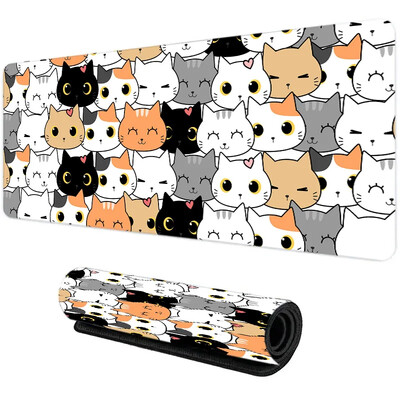 Tampă de mouse mare pentru jocuri XXL Pisici drăguțe din cauciuc Anti-alunecare Tampă de mouse mare nouă pentru jocuri, computer, laptop, birou, tastatură, tampoane extensibile pentru birou