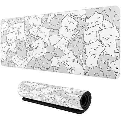 Tampă de mouse mare pentru jocuri XXL Pisici drăguțe din cauciuc Anti-alunecare Tampă de mouse mare nouă pentru jocuri, computer, laptop, birou, tastatură, tampoane extensibile pentru birou