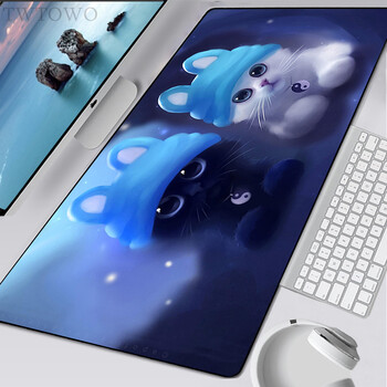 Mouse Pad Gamer XXL Μεγάλα πατάκια γραφείου υπολογιστή Animal Cartoon Cute Cat από φυσικό καουτσούκ Αντιολισθητικό μαλακό επιτραπέζιο mousepad