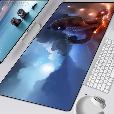 Mouse Pad Gamer XXL Covorașe de birou mari pentru computere din desene animate cu animale drăguță pisică mochetă din cauciuc natural anti-alunecare, moale, mouse pad