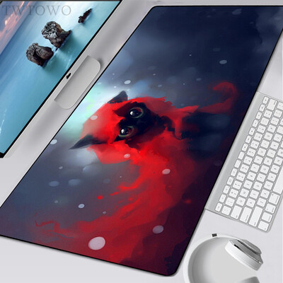 Mouse Pad Gamer XXL Covorașe de birou mari pentru computere din desene animate cu animale drăguță pisică mochetă din cauciuc natural anti-alunecare, moale, mouse pad