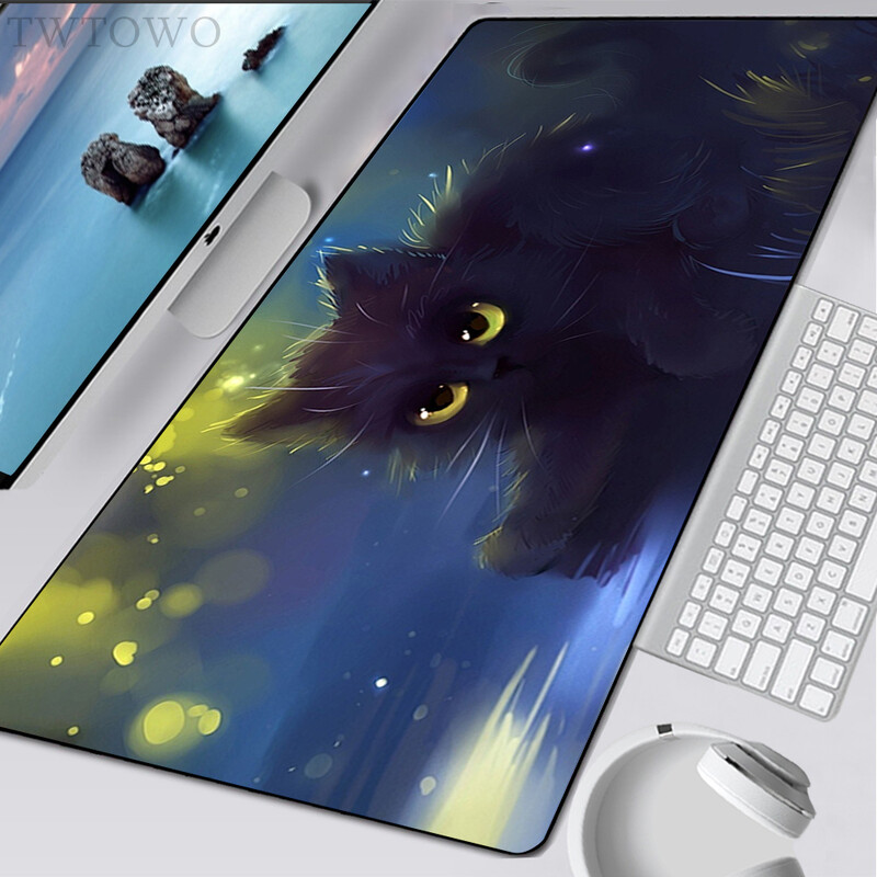 Mouse Pad Gamer XXL Covorașe de birou mari pentru computere din desene animate cu animale drăguță pisică mochetă din cauciuc natural anti-alunecare, moale, mouse pad