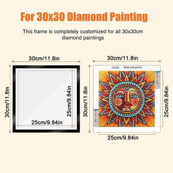 30x30 Magnetic Art Frames Diamonds Art Painting Frames Εμφάνιση ζωγραφικής εικόνων ή φωτογραφιών Συμπαγής κορνίζα για τοίχο