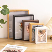 Rame de poze din lemn 3D Adâncime 3cm 5cm Suport pentru specimene de flori uscate realizat manual DIY Afișare lucrare manuală Ramă foto Decor pentru casă