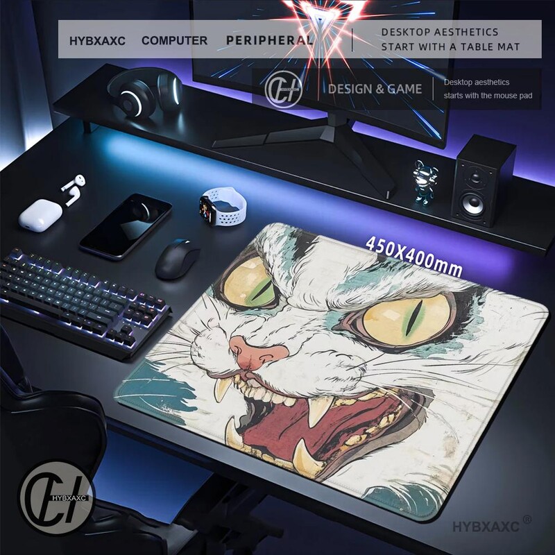 Pisica plutitoare anime japonez Gaming Rubber Pad Smallmouse Pad desktop imprimare HD Covoraș de dimensiuni mici Accesorii de joc mari pad mouse