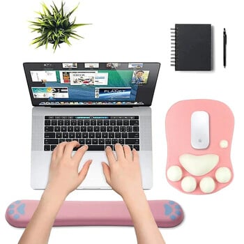 3D Mouse Pad Μαλακό σιλικόνης Cute Cat Paw Mouse Mat Memory Foam στηρίγματα καρπού Μαξιλάρια Mousepad για παιδιά Φορητός υπολογιστής Mousepad