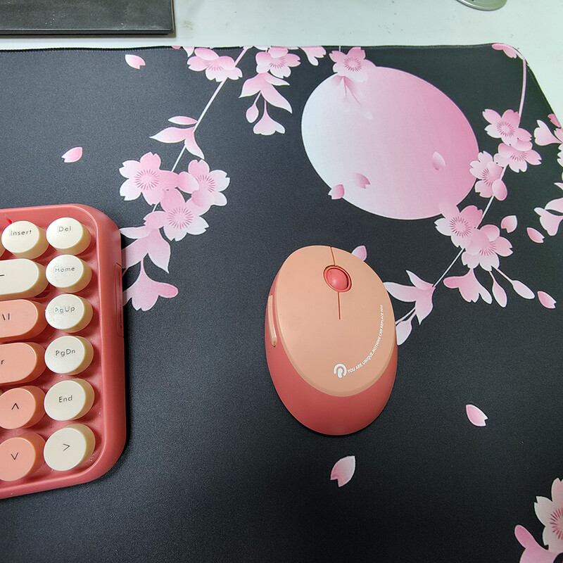 Mouse Pad arătos pentru fete femei Covoraș simplu pentru birou Producție de cauciuc de înaltă calitate Fund anti-alunecare Flori roz Drăguț