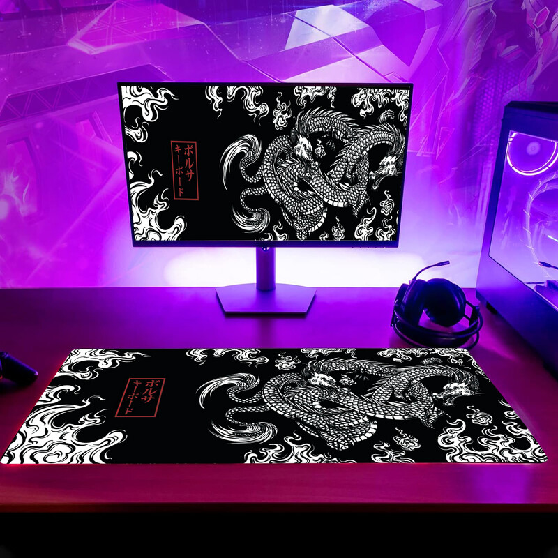 1 Buc. Dragon model Gaming Mouse Pad Pad pentru tastatură mare 31,5 x 11,8 inch Mouse Pad Mouse Pad pentru tastatură cu Anti-Sl