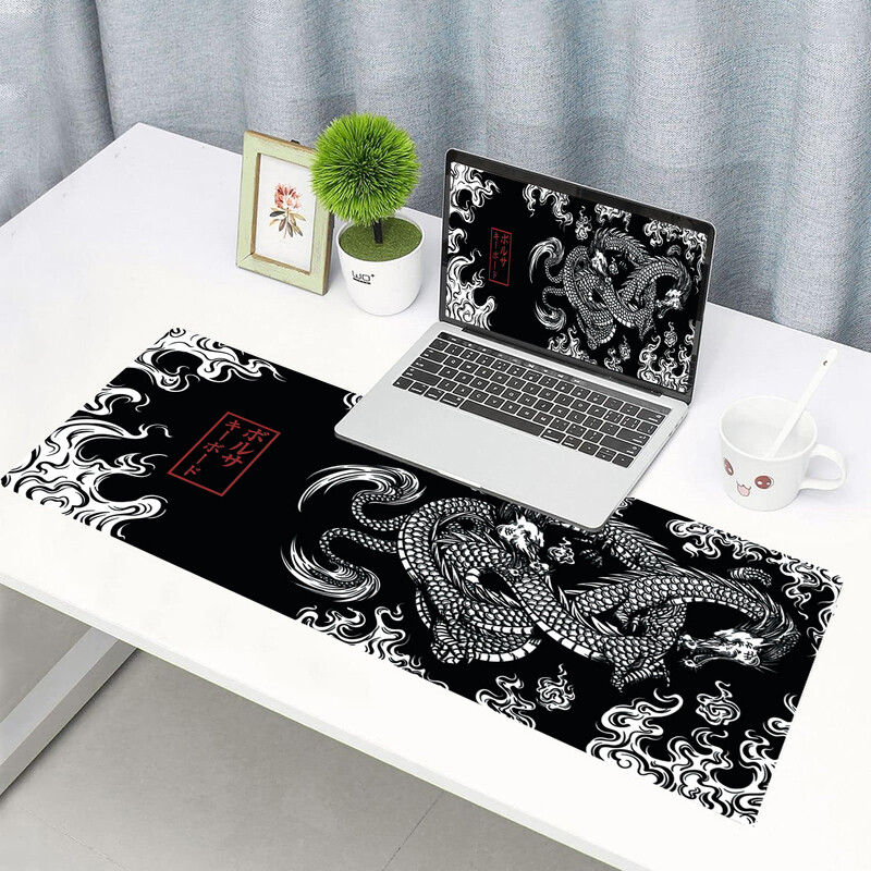 1 Buc. Dragon model Gaming Mouse Pad Pad pentru tastatură mare 31,5 x 11,8 inch Mouse Pad Mouse Pad pentru tastatură cu Anti-Sl