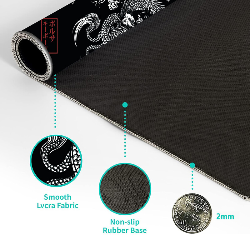 1 Buc. Dragon model Gaming Mouse Pad Pad pentru tastatură mare 31,5 x 11,8 inch Mouse Pad Mouse Pad pentru tastatură cu Anti-Sl