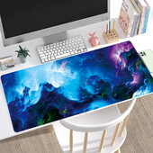 Káprázatos Galaxy Gaming egéralátét, nagy, csúszásmentes gumialapú egérpad, billentyűzet-egéralátét, varrott élekkel ellátott asztali pad, 31,5x11