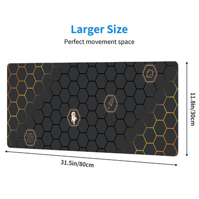 Káprázatos Galaxy Gaming egéralátét, nagy, csúszásmentes gumialapú egérpad, billentyűzet-egéralátét, varrott élekkel ellátott asztali pad, 31,5x11