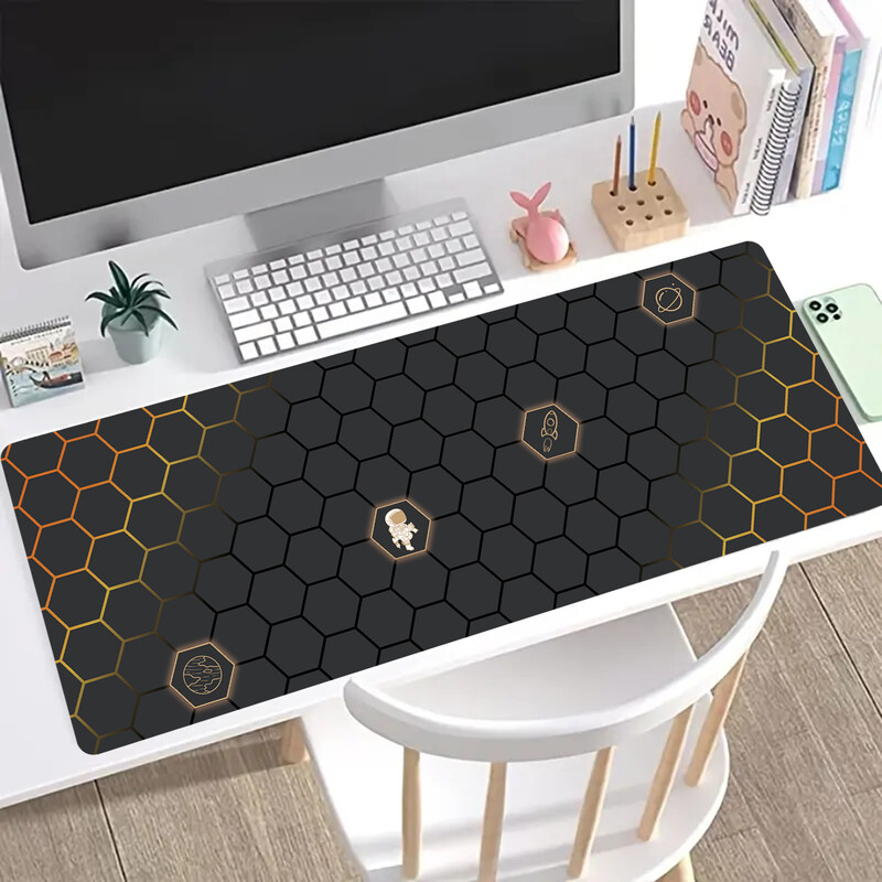 Dazzling Galaxy Gaming Mouse Pad, Mousepad mare cu bază de cauciuc anti-alunecare, Mouse Pad pentru tastatură, Tampoane de birou cu margini cusute, 31,5x11
