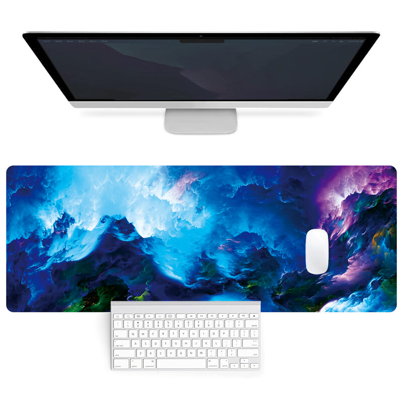 Dazzling Galaxy Gaming Mouse Pad, Mousepad mare cu bază de cauciuc anti-alunecare, Mouse Pad pentru tastatură, Tampoane de birou cu margini cusute, 31,5x11