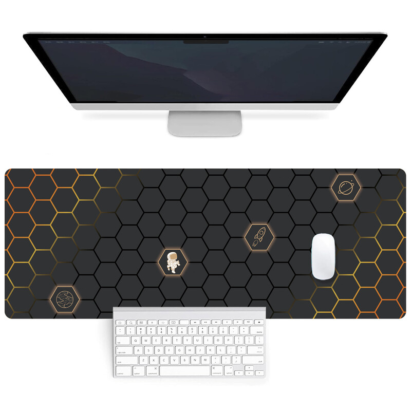 Dazzling Galaxy Gaming Mouse Pad, Mousepad mare cu bază de cauciuc anti-alunecare, Mouse Pad pentru tastatură, Tampoane de birou cu margini cusute, 31,5x11