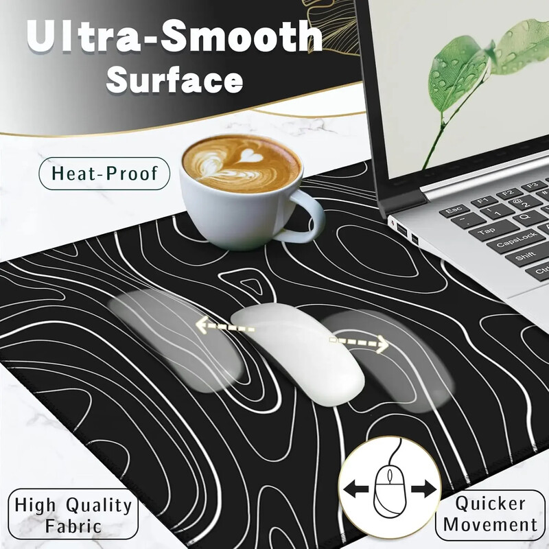 Mouse Pad pentru gaming Tastatură mare Tastatură și mouse Pad 31,5 x 11,8 inch Covoraș de birou Tampă mouse topografică pentru birou acasă