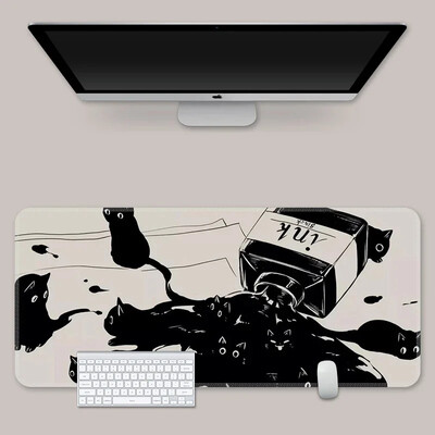 Hot Sell Ink Cat egérpadok Kawaii egyedi asztali szőnyegek számítógépes egérpadok céges nagy asztali pad nagy aranyos játékos egérpadok egéralátét