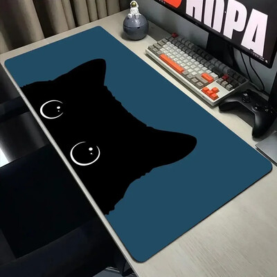 Vicces fekete macska egérpadok aranyos macska számítógép XXL mausepad céges asztali pad 900x400 nagy Kawaii párna irodai kiegészítők szőnyeg