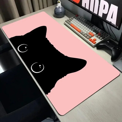 Vicces fekete macska egérpadok aranyos macska számítógép XXL mausepad céges asztali pad 900x400 nagy Kawaii párna irodai kiegészítők szőnyeg