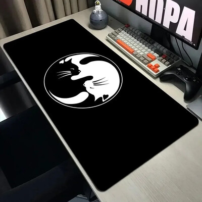Vicces fekete macska egérpadok aranyos macska számítógép XXL mausepad céges asztali pad 900x400 nagy Kawaii párna irodai kiegészítők szőnyeg