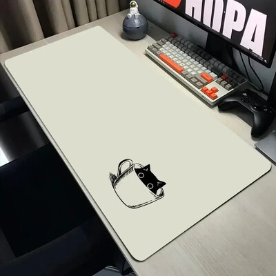 Vicces fekete macska egérpadok aranyos macska számítógép XXL mausepad céges asztali pad 900x400 nagy Kawaii párna irodai kiegészítők szőnyeg