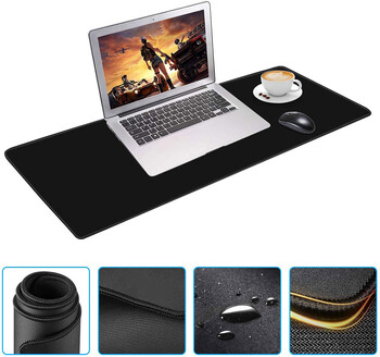 Μαύρο Mouse Pad Χαλί Deskpad Slipmat 90x40 Mat Υπολογιστή Beat Pad Προστασία γραφείου Λαστιχένιο μαξιλαράκι για ποντίκι