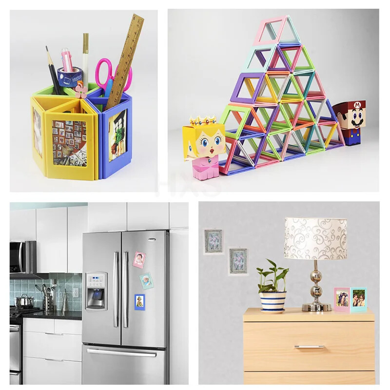 Rama foto magnetică de 3 inchi pentru mini-poza Polaroid Rama foto colorată pentru decorațiuni pentru frigider acasă, școală, birou, petrecere