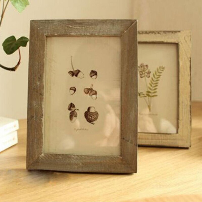 Ramă foto vintage din lemn de 5 inci Suport pentru picuri din lemn pentru acasa, dormitor, birou