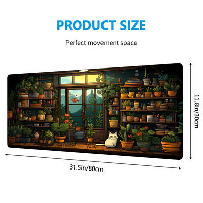 Cute Cat Mouse Pad Pad de birou Kawaii Desk Decor Mat, Mouse Pad mare pentru gaming pentru birou, computer, tastatură, laptop, decor birou