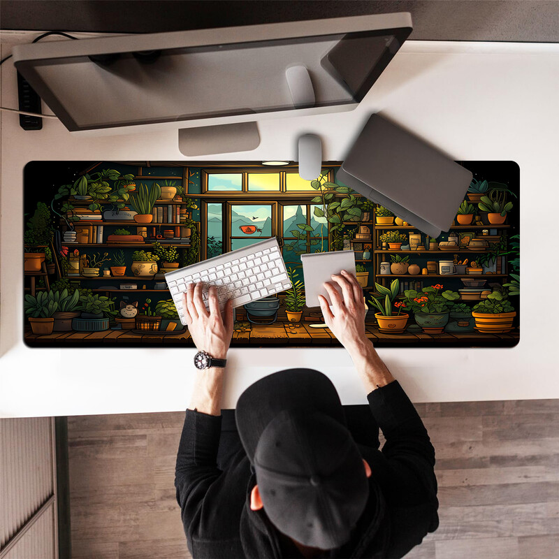 Cute Cat Mouse Pad Pad de birou Kawaii Desk Decor Mat, Mouse Pad mare pentru gaming pentru birou, computer, tastatură, laptop, decor birou