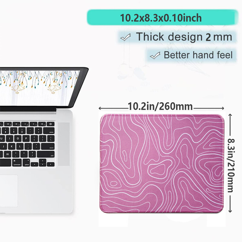 Pink Geographic Lines Tampă de mouse mare Tampă de birou Tampă de mouse pentru tastatură, mouse pad pentru jocuri 3D pentru sufragerie dormitor, Game Player Hom