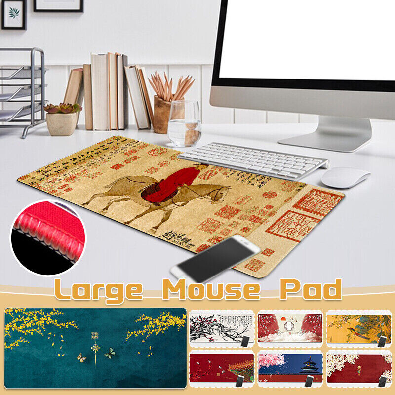 Mouse Pad retro extra mare Tastatură de birou Covoraș de șoareci Covoraș de jocuri Tampă de masă antiderapante Tampă de mouse cu plante Organizator de accesorii de birou