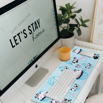 Kawaii Cow Mouse Pad Mat Large Milk Cake Cow Mouse Pad Ροζ Μπλε XL Kawaii Cow Decor Αξεσουάρ 31,5 X 11,8 ίντσες