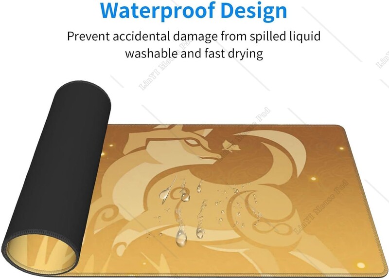 Genshin Game Impact Gorou Gaming Mouse Pad Anti-alunecare din cauciuc Mousepad mare pentru computere de birou, desktop, laptop, 12 x 31,5 inci